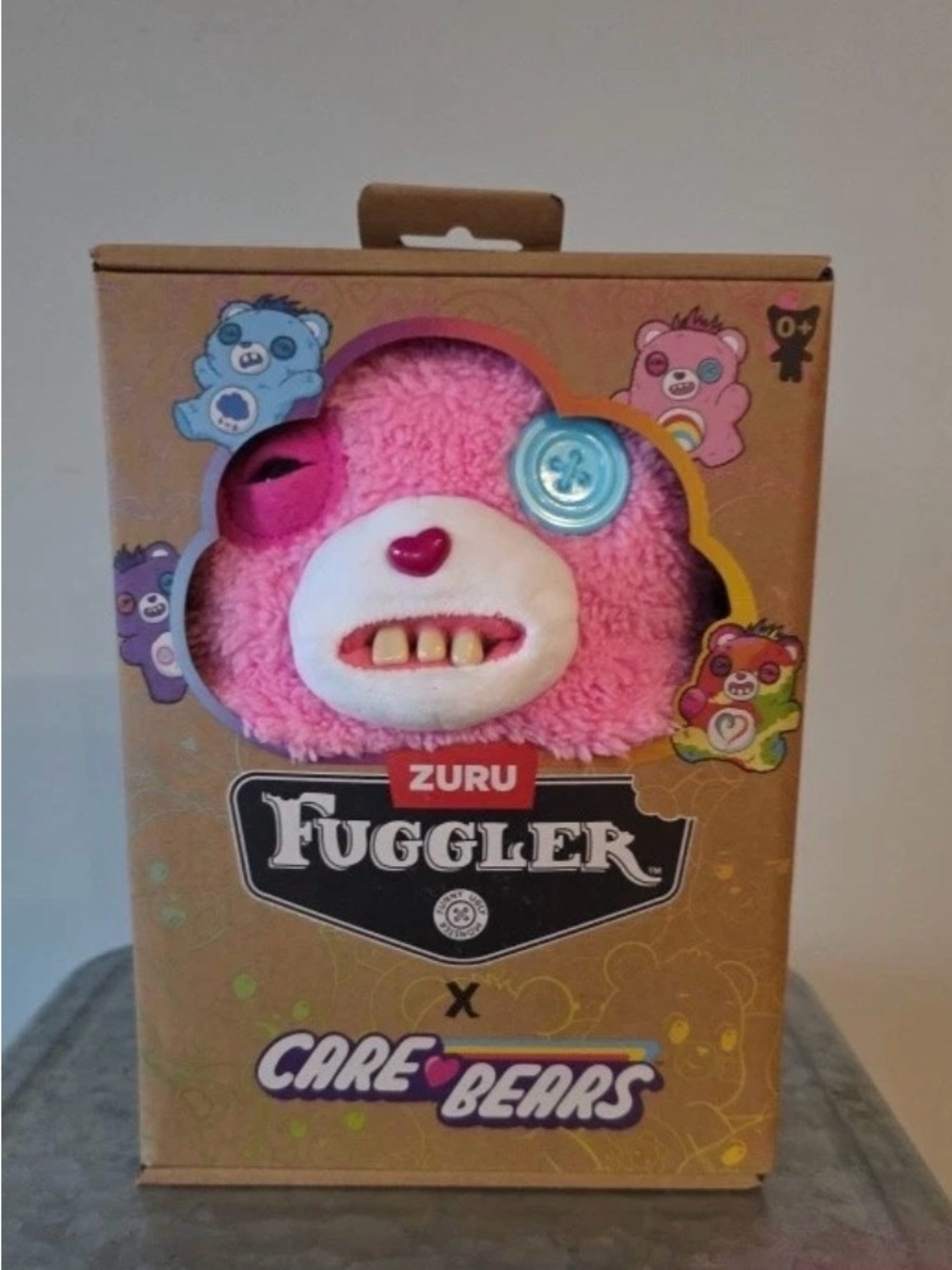 ZURU Fuggler x Care Bears Pink Plush Toy - Quirky Button-Eye Character